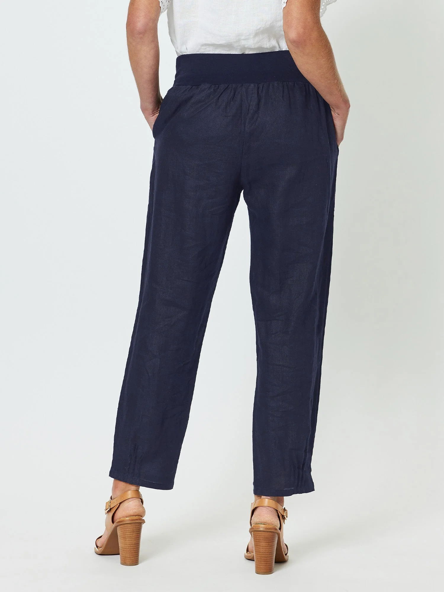 Gordon Smith Sarah Linen Pant navy - Image 3