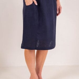 See Saw Linen Navy Skirt SA137