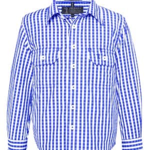 Pilbara Children's Long Sleeve Shirt Blue-White