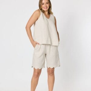 Gordon Smith Tilly Linen Camisole Natural