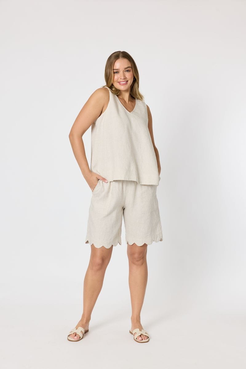 Gordon Smith Tilly Linen Camisole Natural