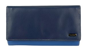 Franco Bonini Women's Wallet Large Flap Over Blue Multi