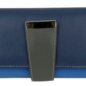 Franco Bonini Women's Wallet Tabbed Flap Over 4207 Blue Multi
