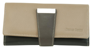 Franco Bonini Women's Tabbed Flap Over Wallet 4207 Mushroom Multi