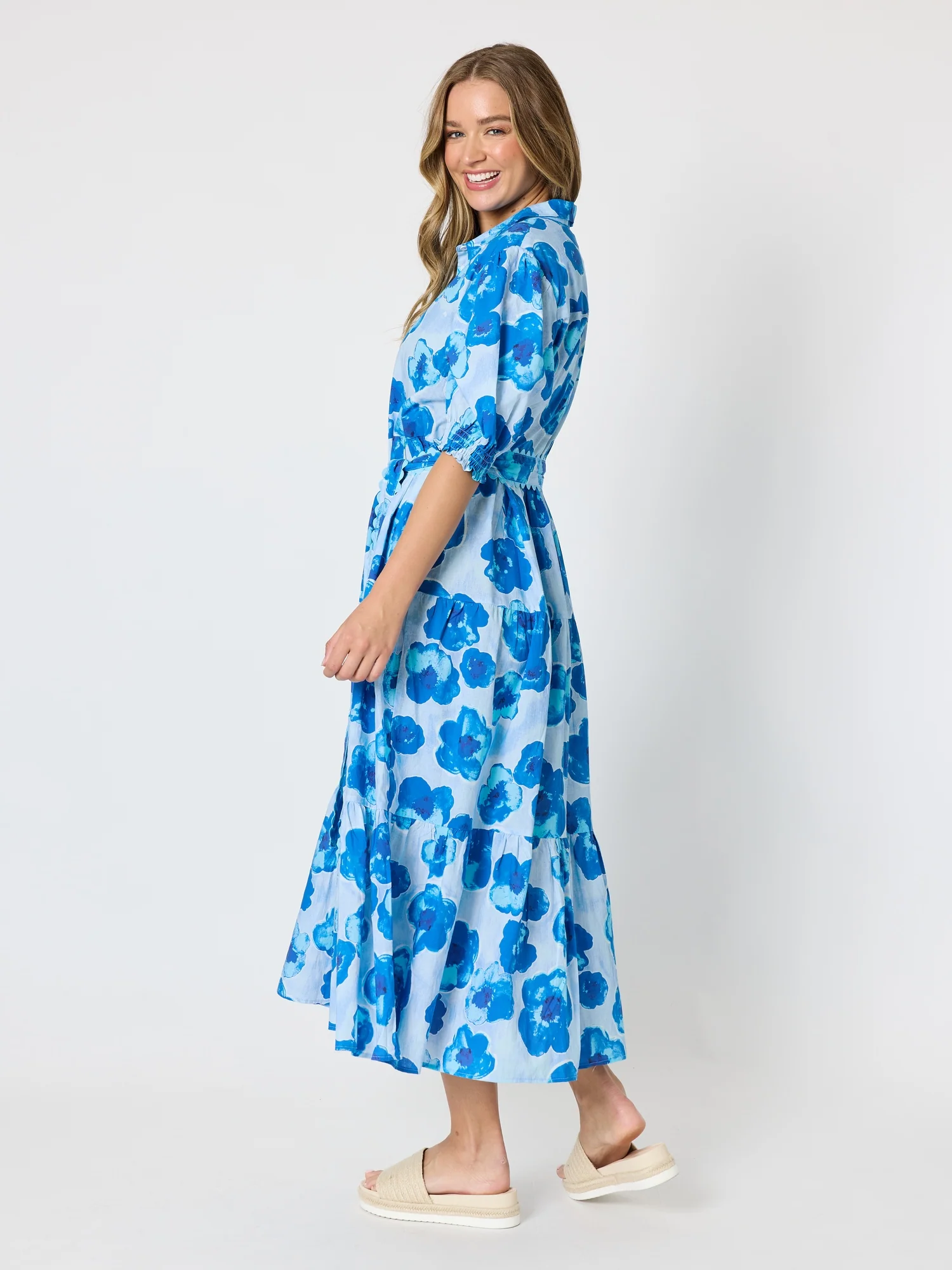 Threadz Women's Poppies Dress Aqua Multi - Image 2