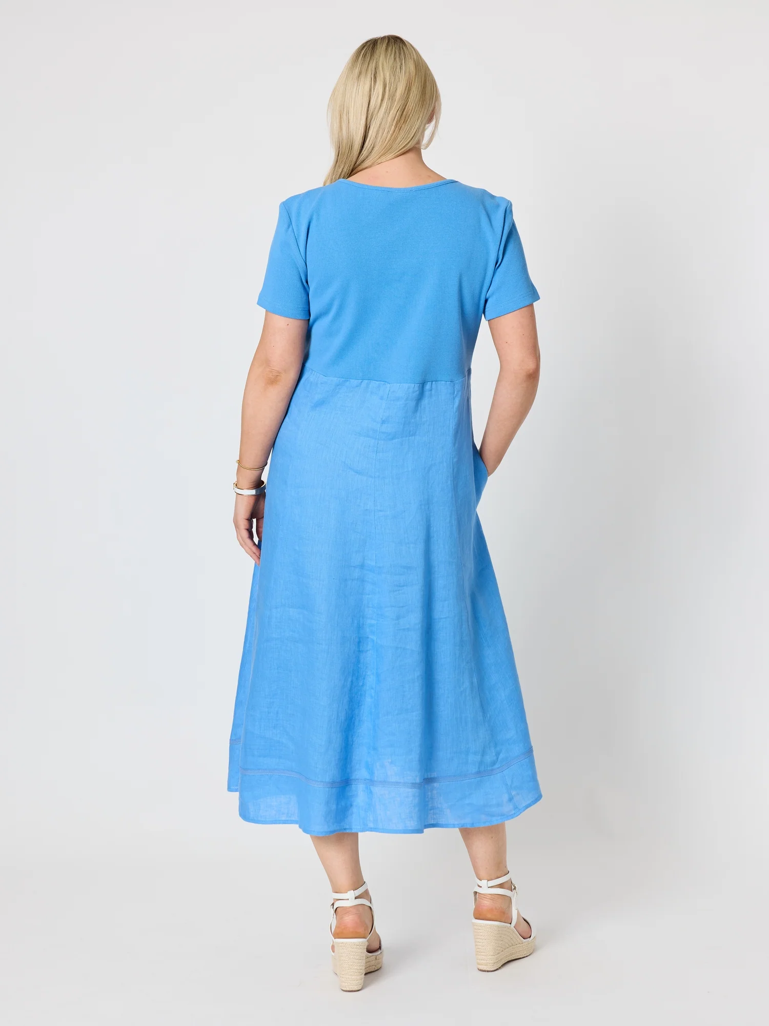 Gordon Smith Le Marais Linen Dress Cornflower 49443 - Image 2