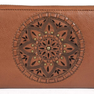 Ladie's Modapelle Tan Leather Wallet Style 7861