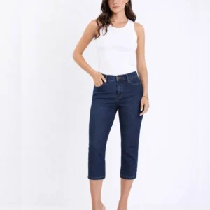 Corfu Stretch Jeans Vintage Wash Regular Rise Capri