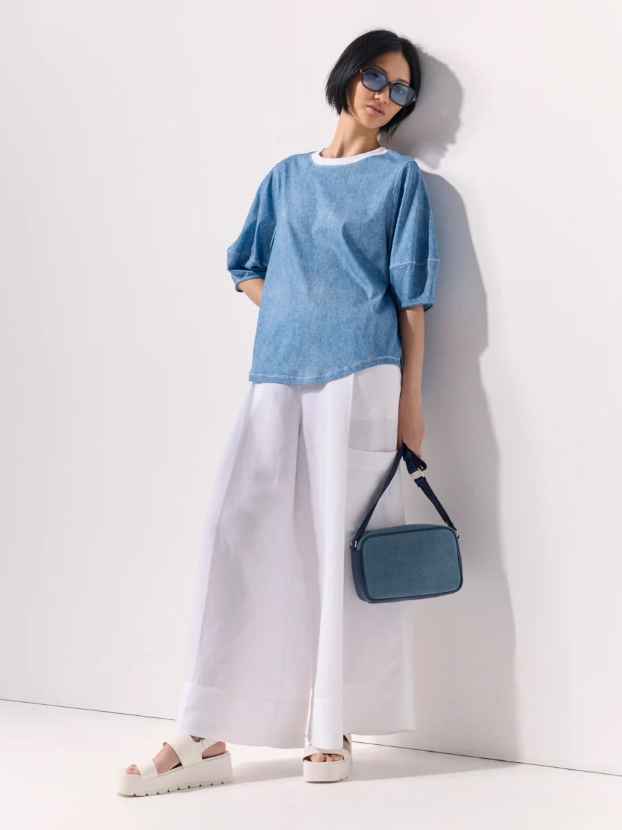 Marco Polo Washed Denim Women's Cotton Tee