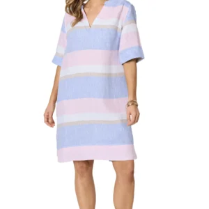 Hammock & Vine Paros Stripe Linen Dress 50238