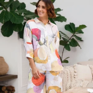 See Saw Women's 3/4 Sleeve Shirt Petal Drift Print