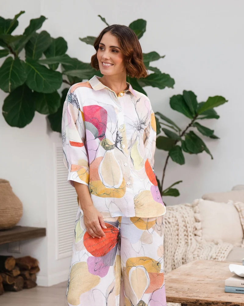 See Saw Women's 3/4 Sleeve Shirt Petal Drift Print